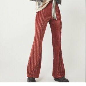 Free People Pull On Velvet Pants Size Small, Burnt Orange ish Color